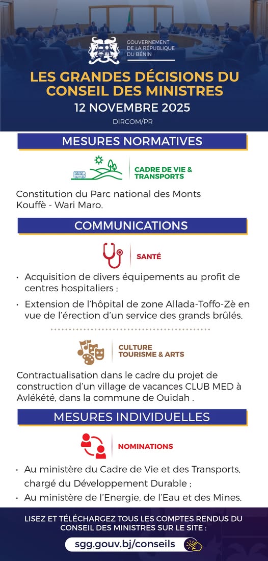 Conseil des ministres Bénin