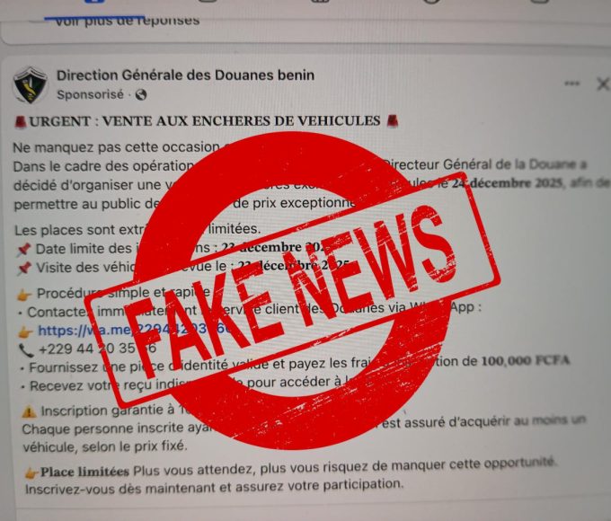 Alerte : une fausse vente aux enchères de véhicules circule sur les réseaux sociaux